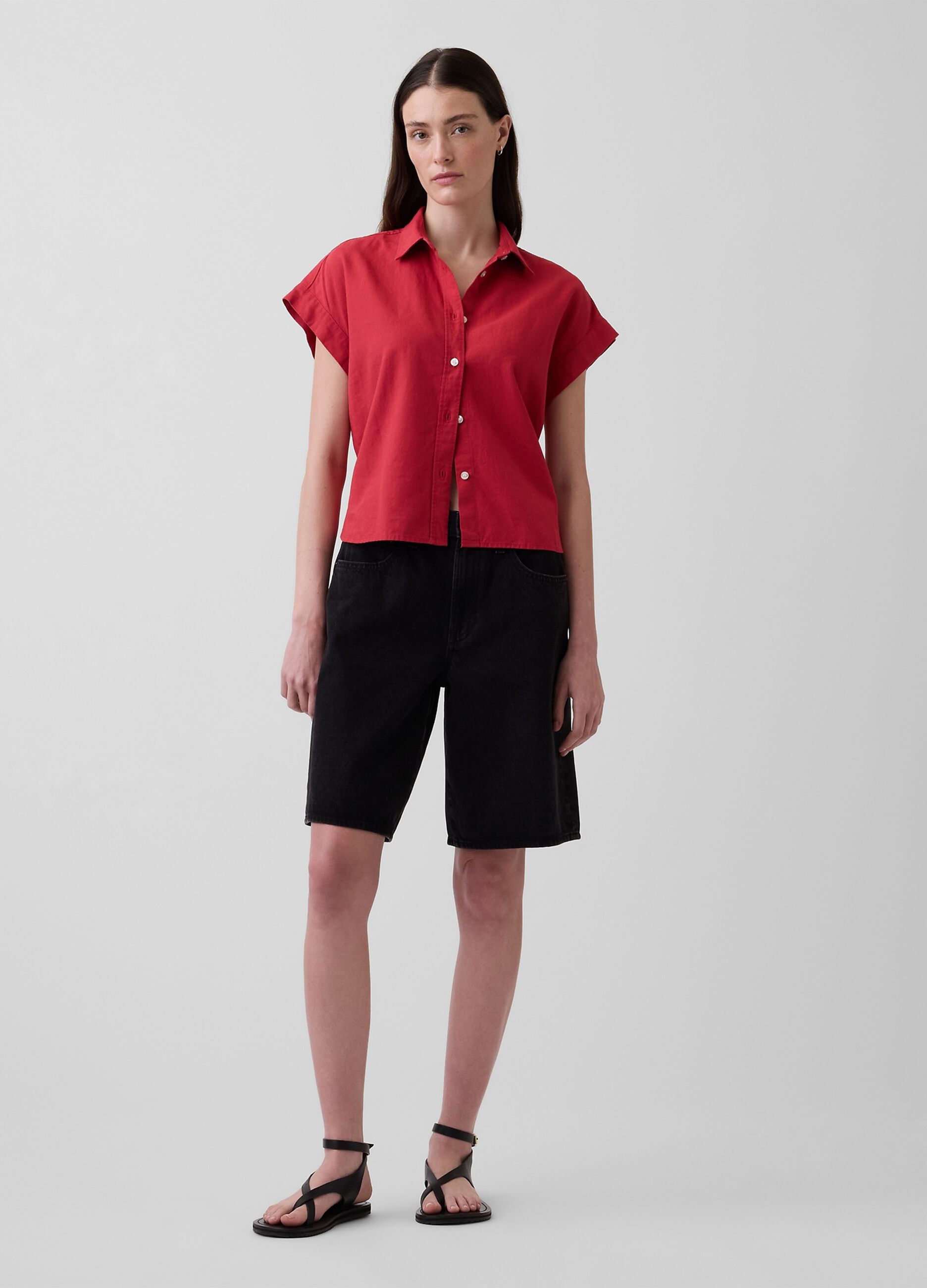 Linen-blend shirt