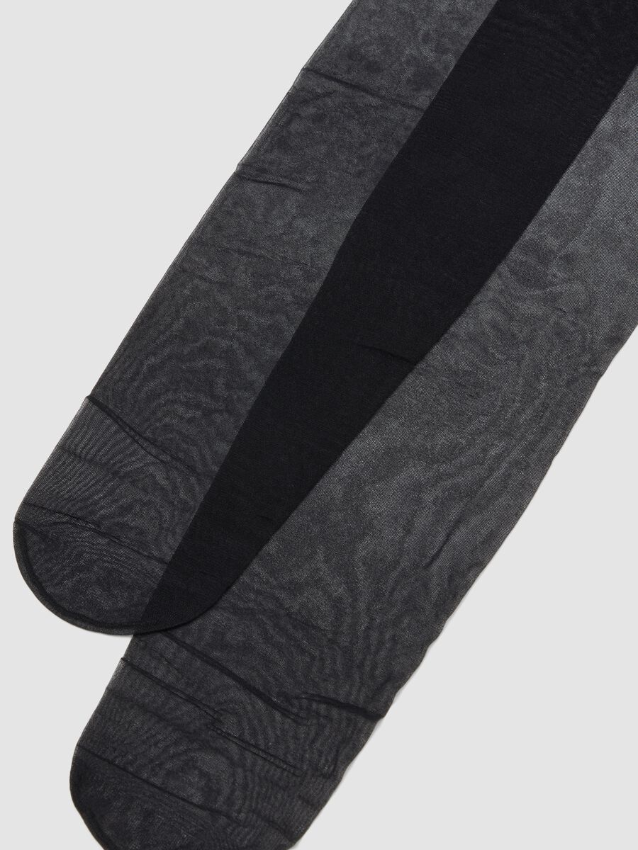 Collant neri in tessuto elasticizzato velato_1