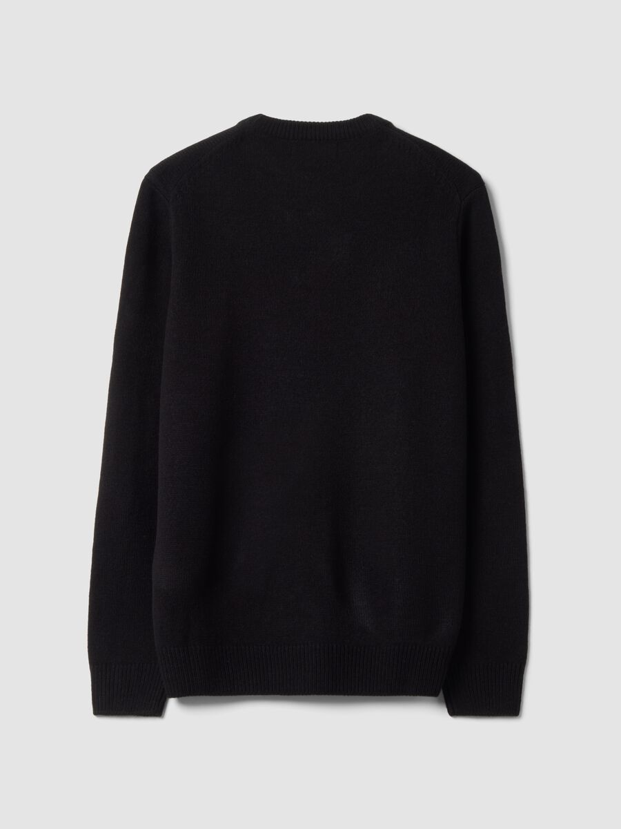 Maglia nera girocollo in jersey knit regular fit_2
