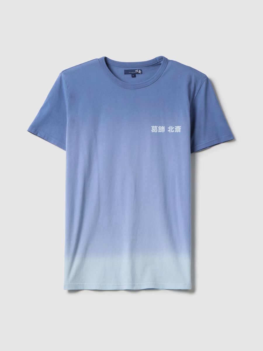 Regular fit blue pure cotton t-shirt with print_4