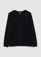 Black Wool Blend Regular Fit Cardigan_4