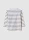 Multicolour striped pure cotton regular fit T-shirt with pocket for child_1