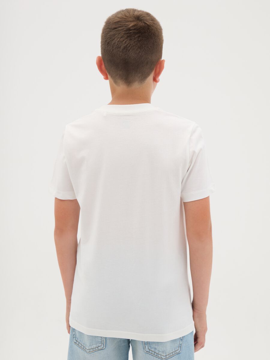 Boys' white pure cotton regular fit T-shirt_1