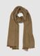 Brown herringbone scarf with fringed edges_0