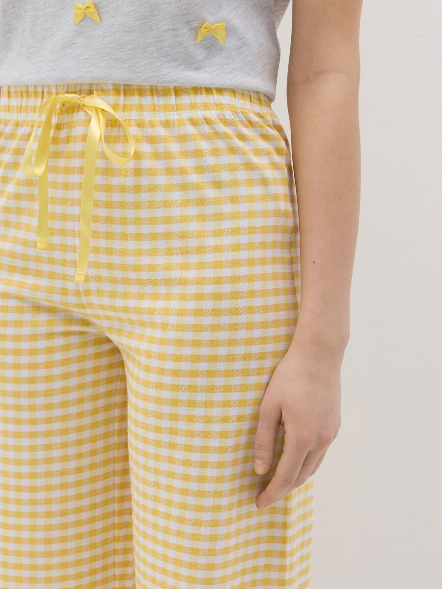 Gingham pyjama trousers with drawstring_3