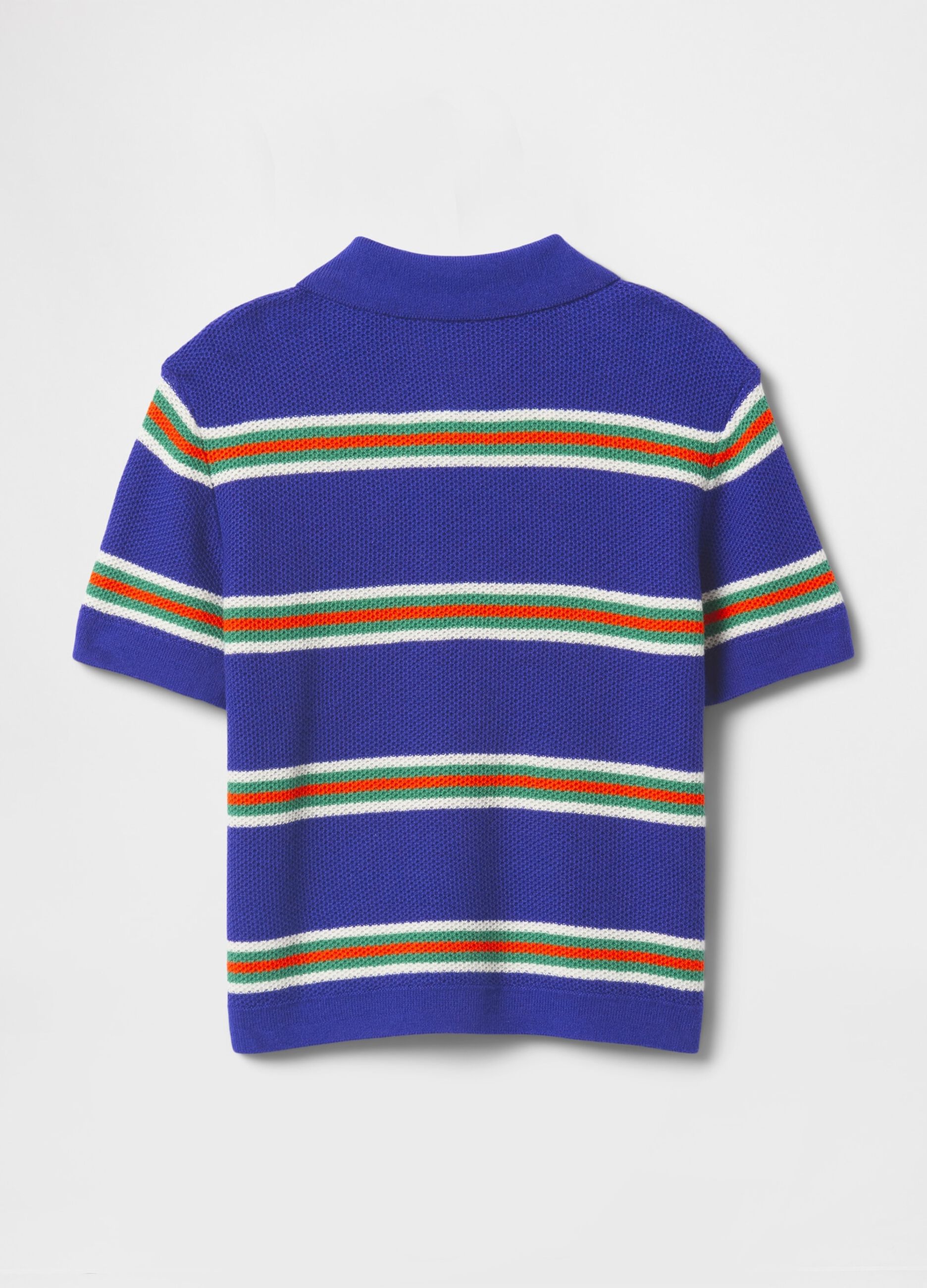 Multicolour striped polo in pure cotton