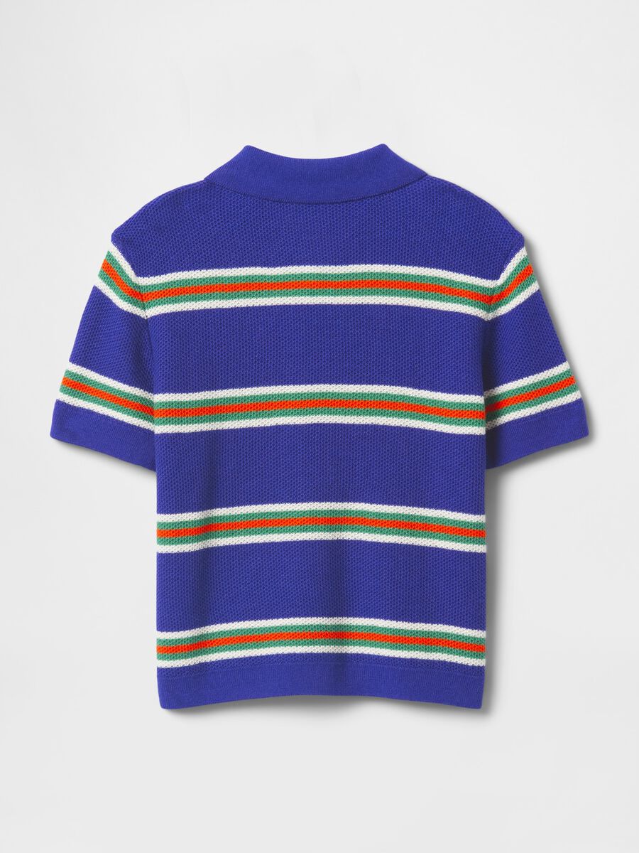 Multicolour striped polo in pure cotton_2