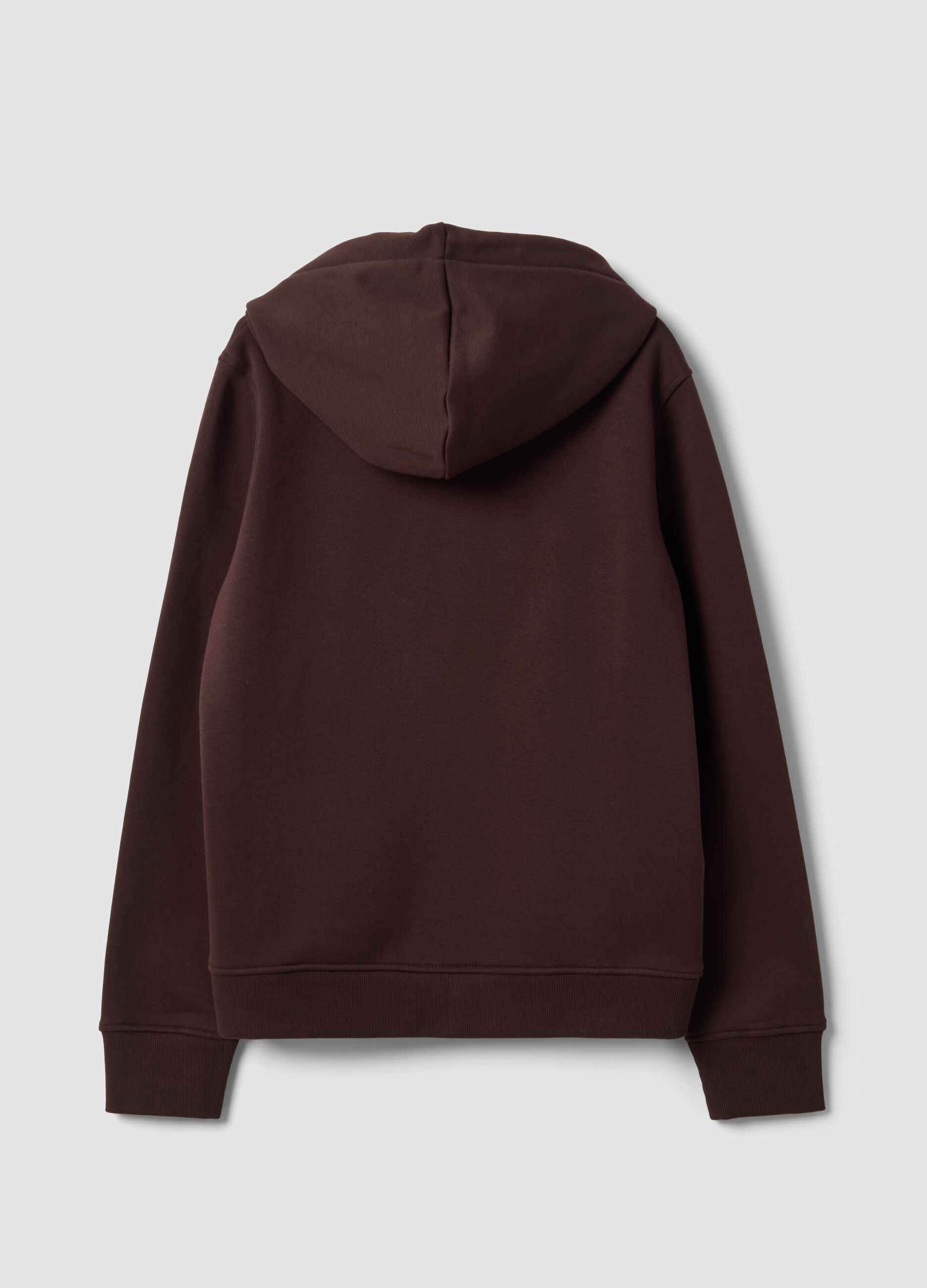 Brown cotton-blend hoodie in a regular fit