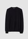 Black pure wool crew-neck jumper, regular fit_0