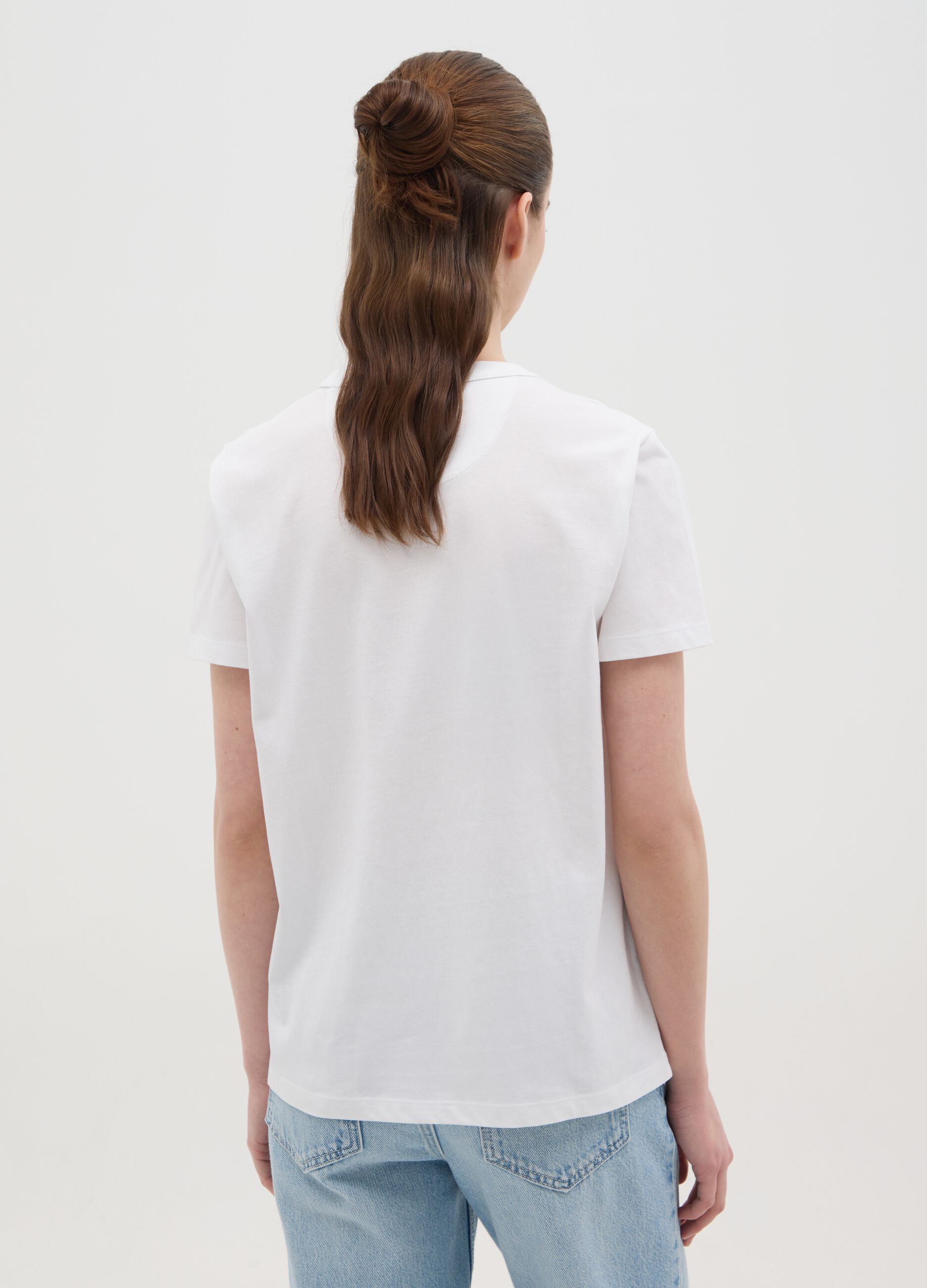 White T-shirt in cotton with "Amour Cherry" print