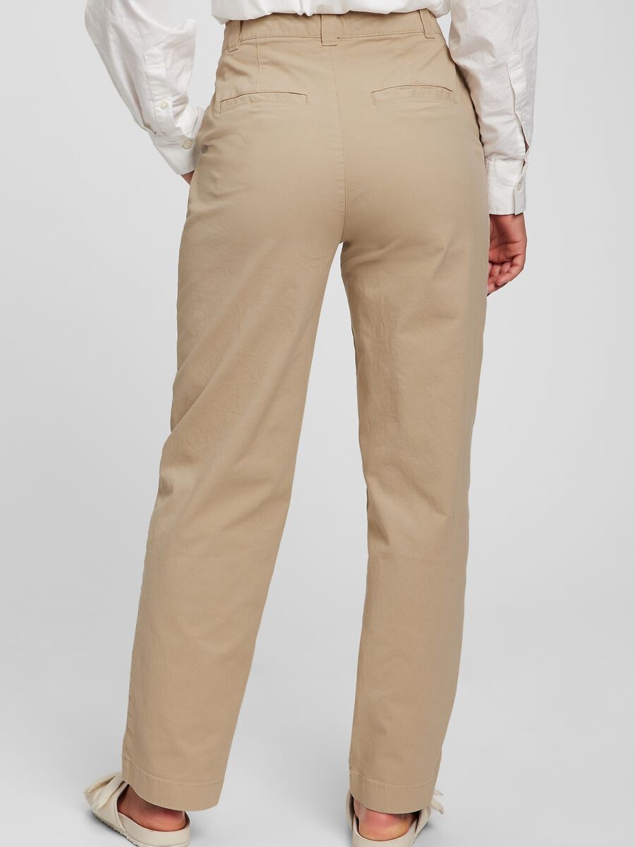 Solid colour straight-fit trousers_2