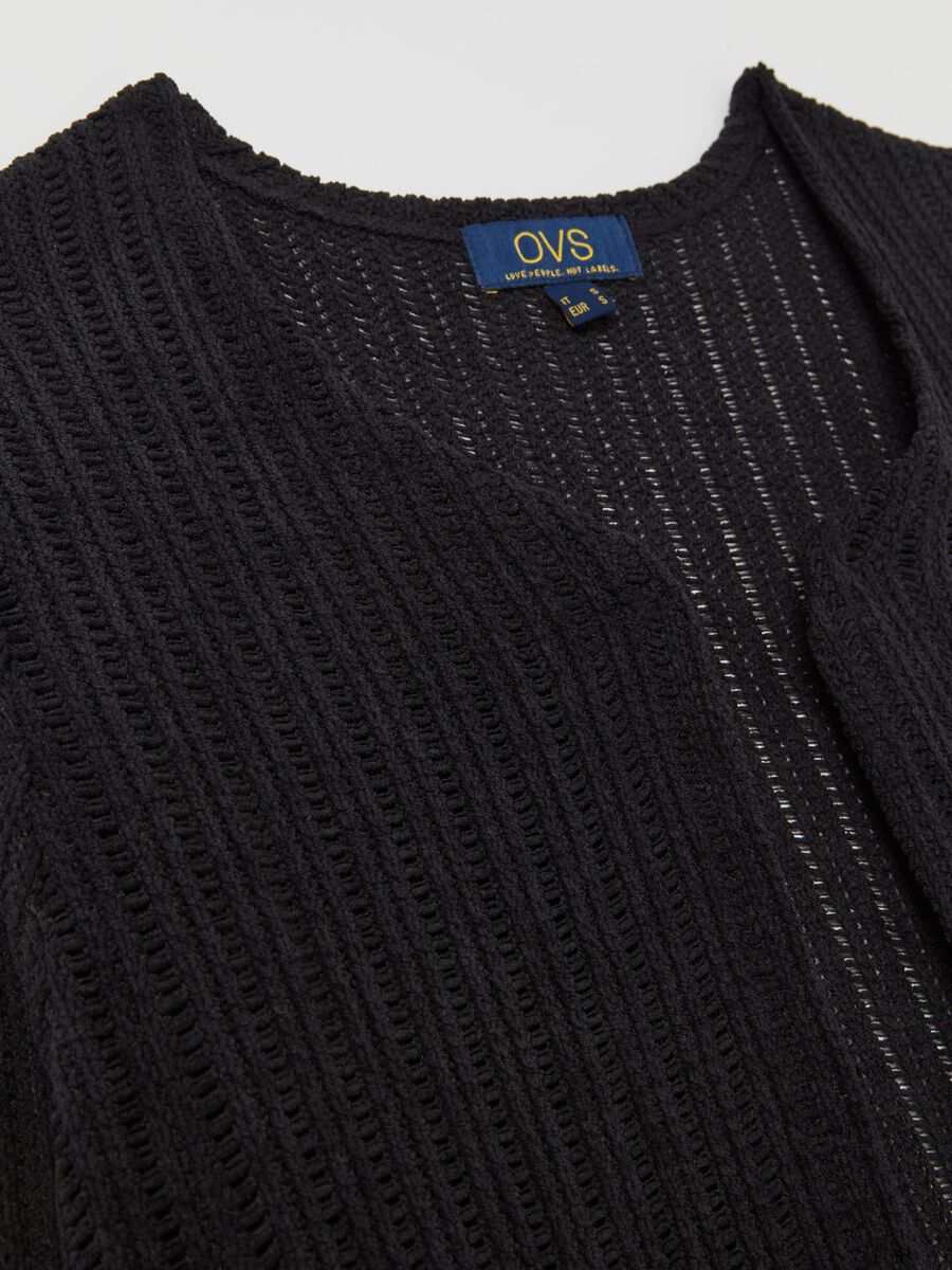 Long open cardigan with openwork_2