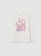 Girls' white cotton blend t-shirt regular fit_0