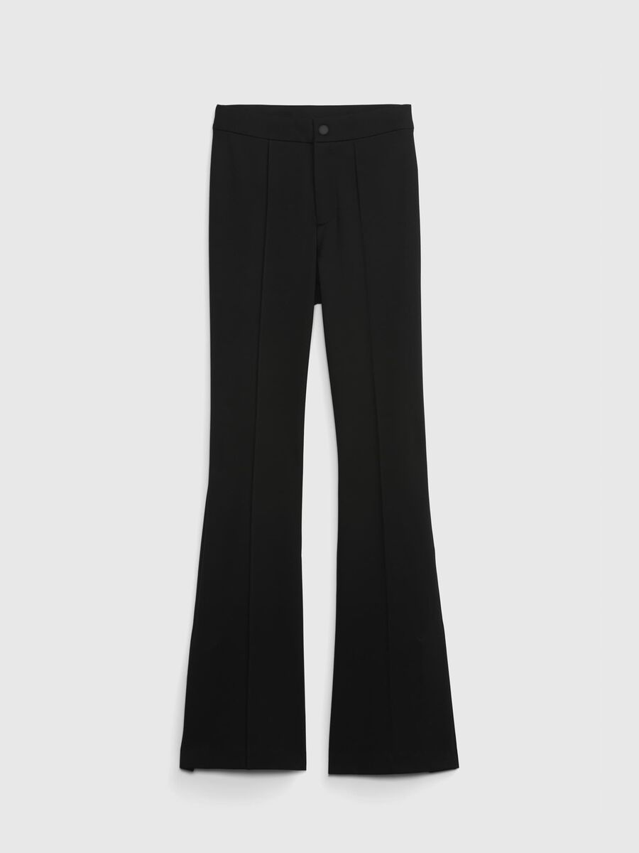 Pantaloni flare fit con spacchi_4