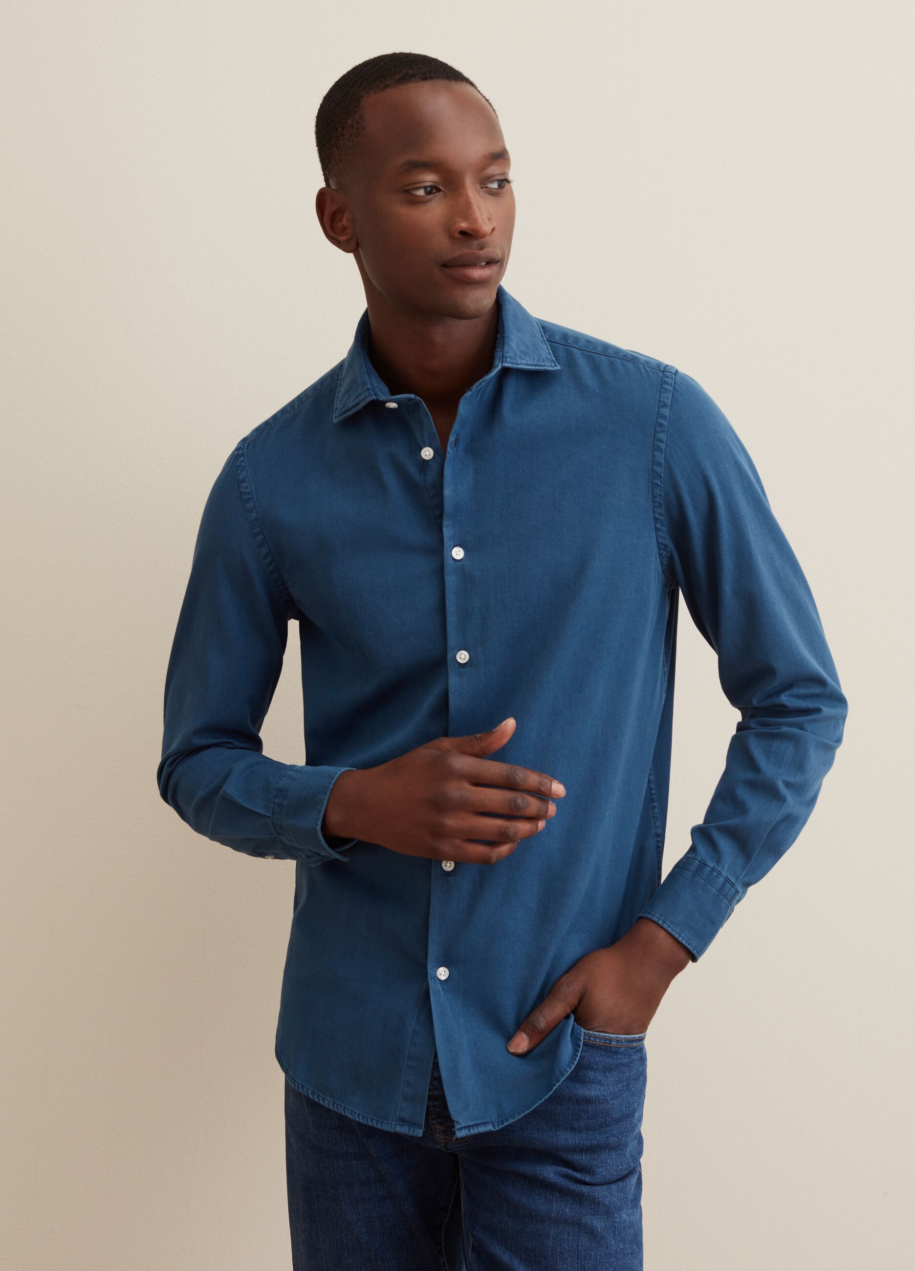 Camicia slim fit in denim