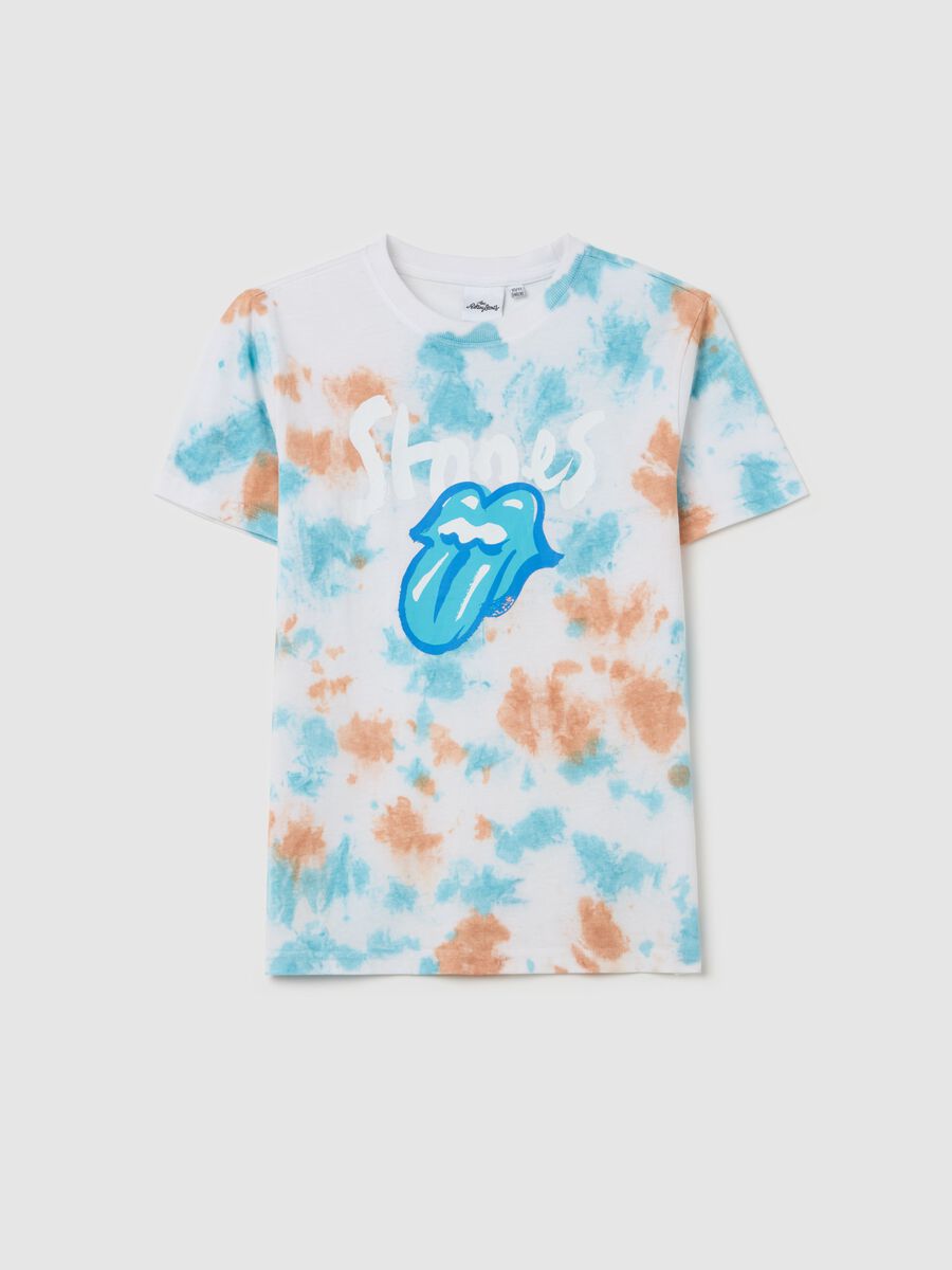 Tie-dye T-shirt with The Rolling Stones print_3