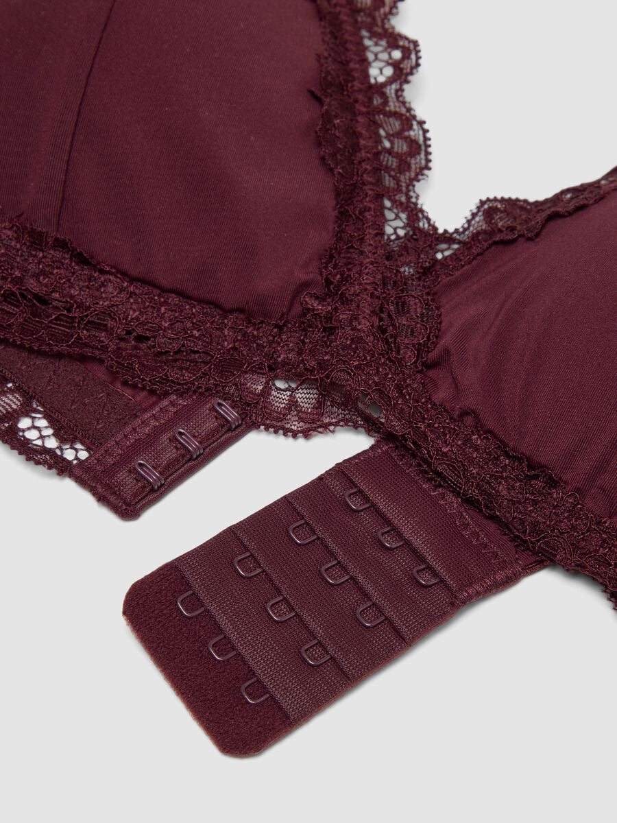Reggiseno a triangolo viola in microfibra elasticizzata con pizzo_1