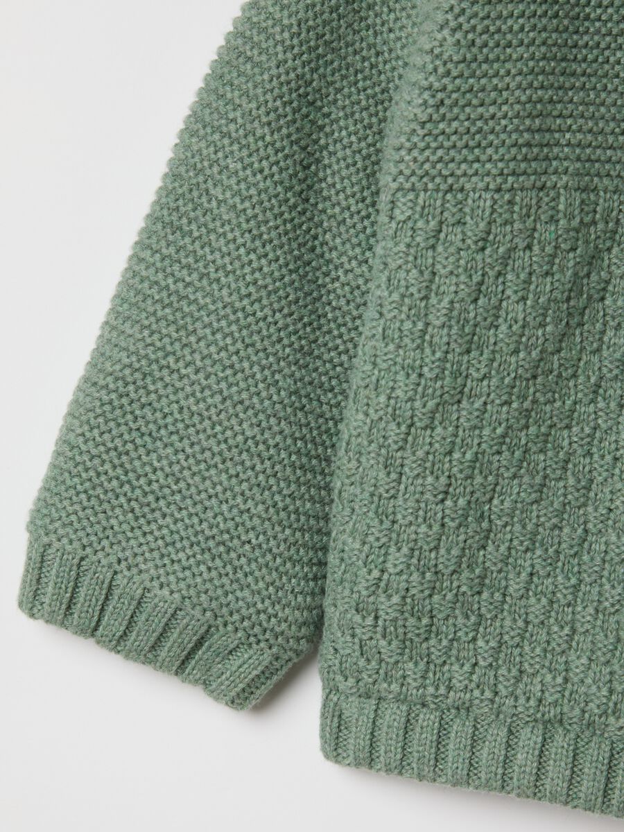 Baby Green Hooded Jacket in Pure Cotton Regular Fit_3