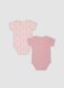 Bipack body rosa in puro cotone organico con stampa Minnie per neonata_1