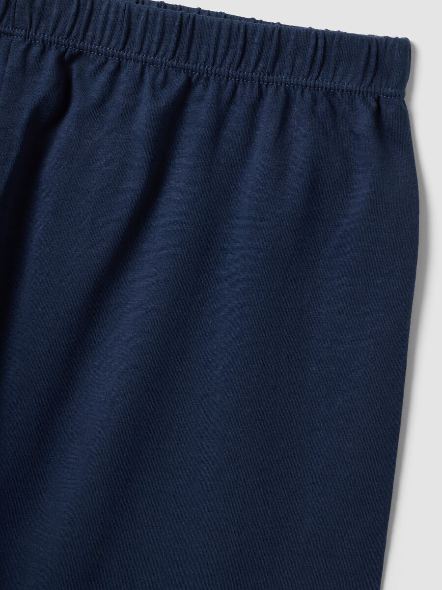 Pigiama corto blu in puro cotone organico per bambini regular fit_3