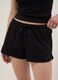 Shorts in misto cotone nero regular fit con coulisse_3