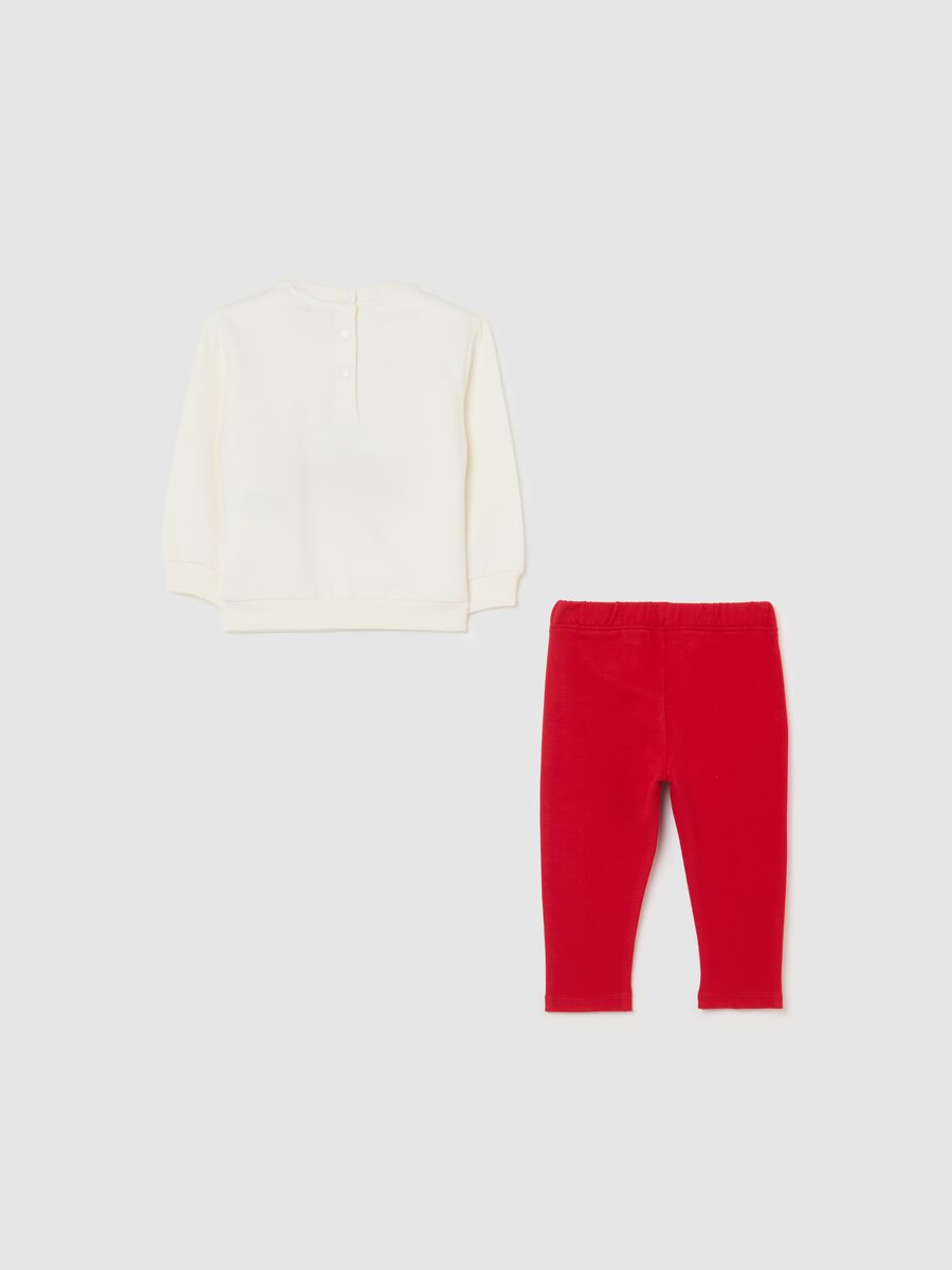 Girls' multicolour cotton tracksuit with print_1