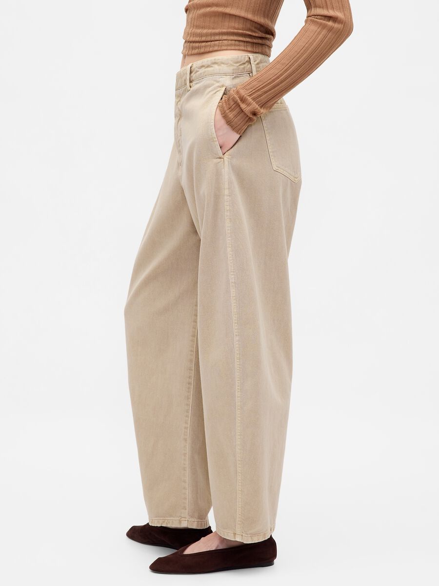 Pantaloni beige in cotone_4