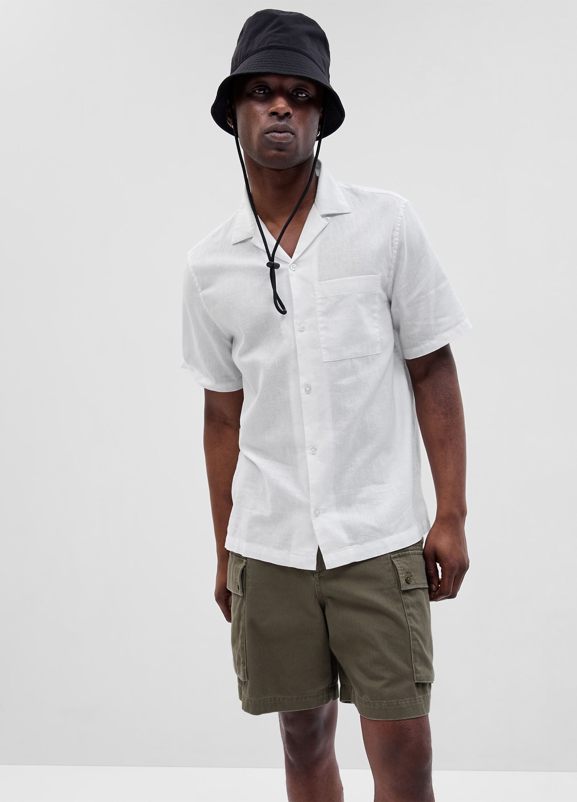 Ovs Camicia a maniche corte in lino e cotone