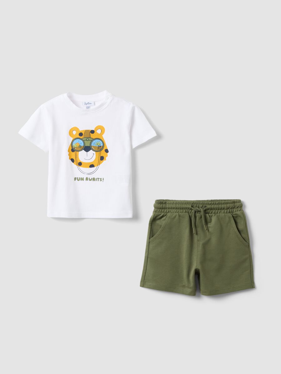 Multicolour pure cotton set for boys regular fit with tiger_0