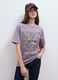 Purple pure cotton T-shirt with floral print, relaxed fit_0
