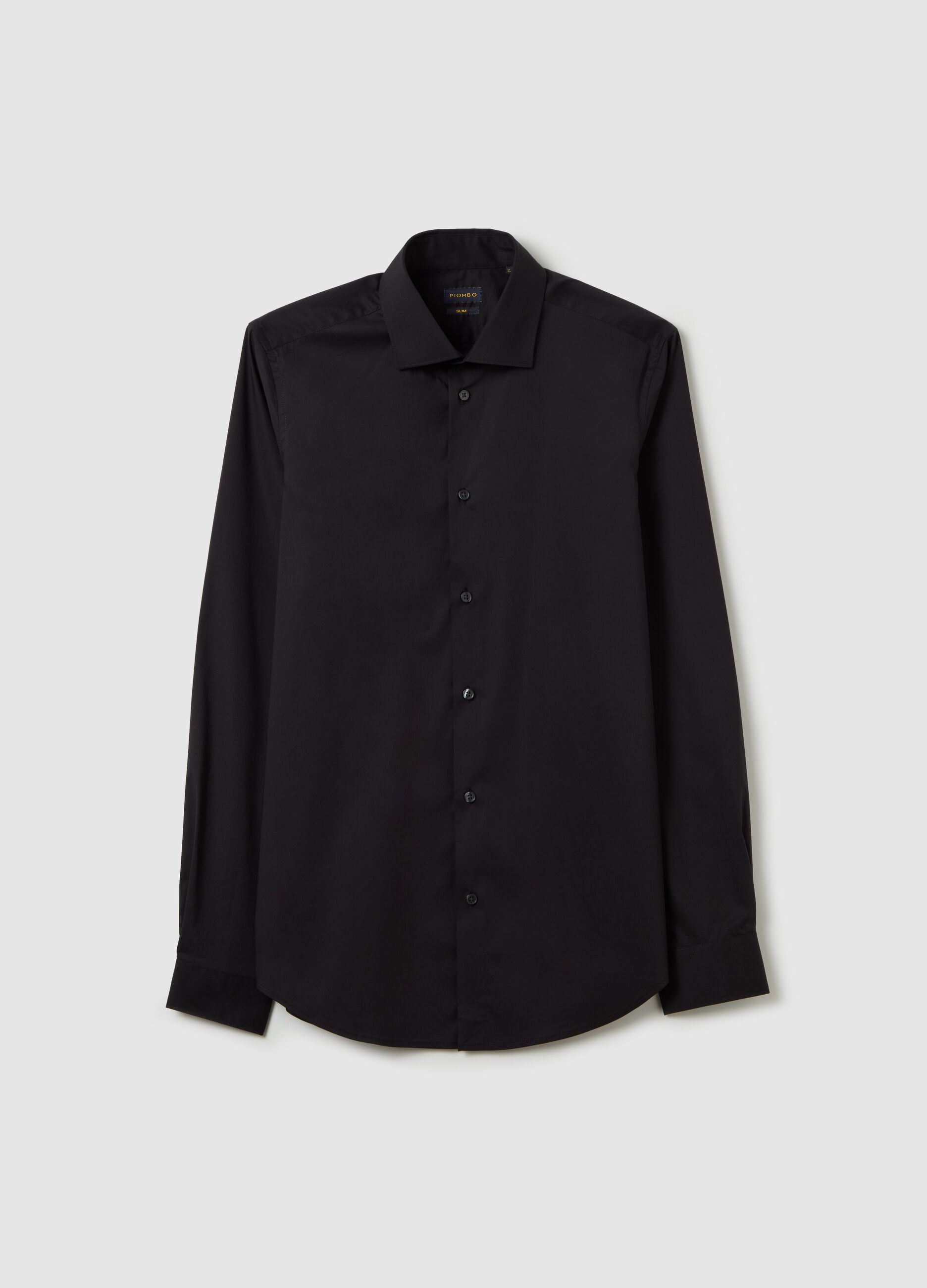 Camicia slim fit stretch tinta unita