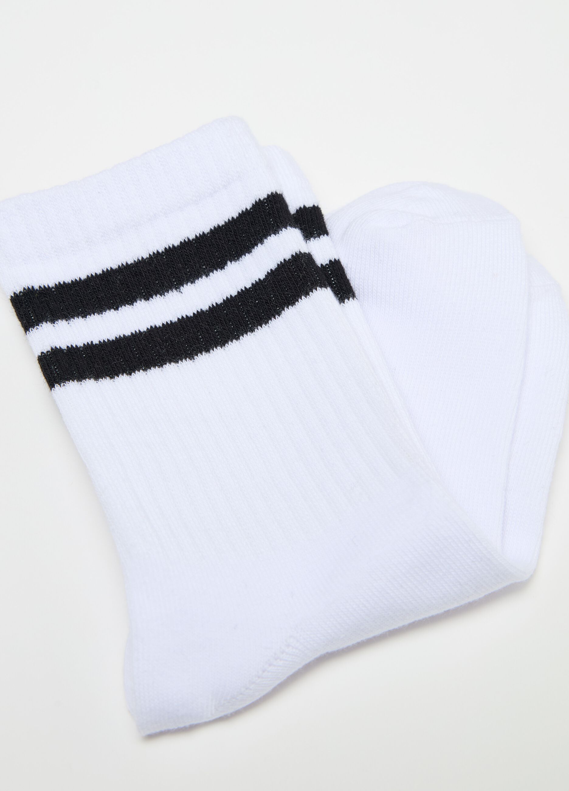 Two-pair pack tennis socks with striped detail