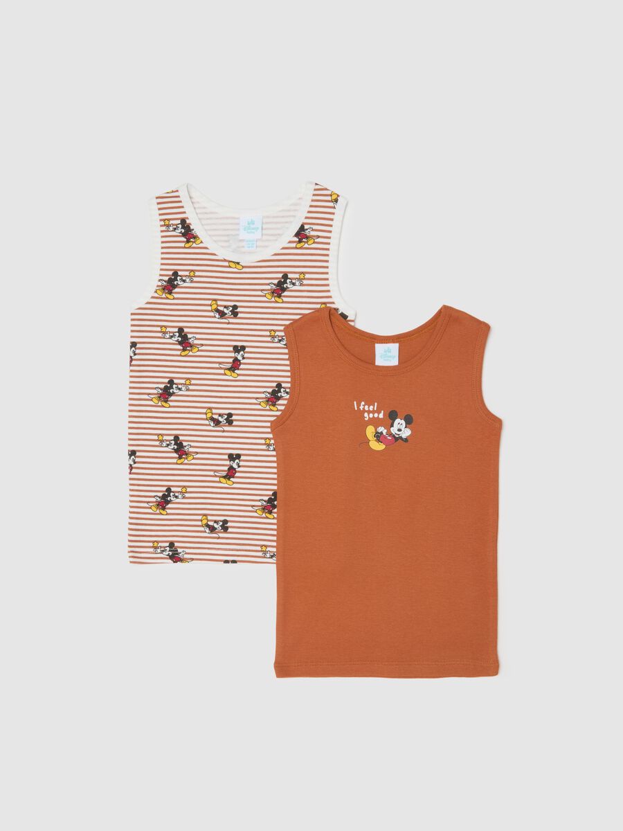 Set bipack canottiere da bambino in puro cotone arancione_0