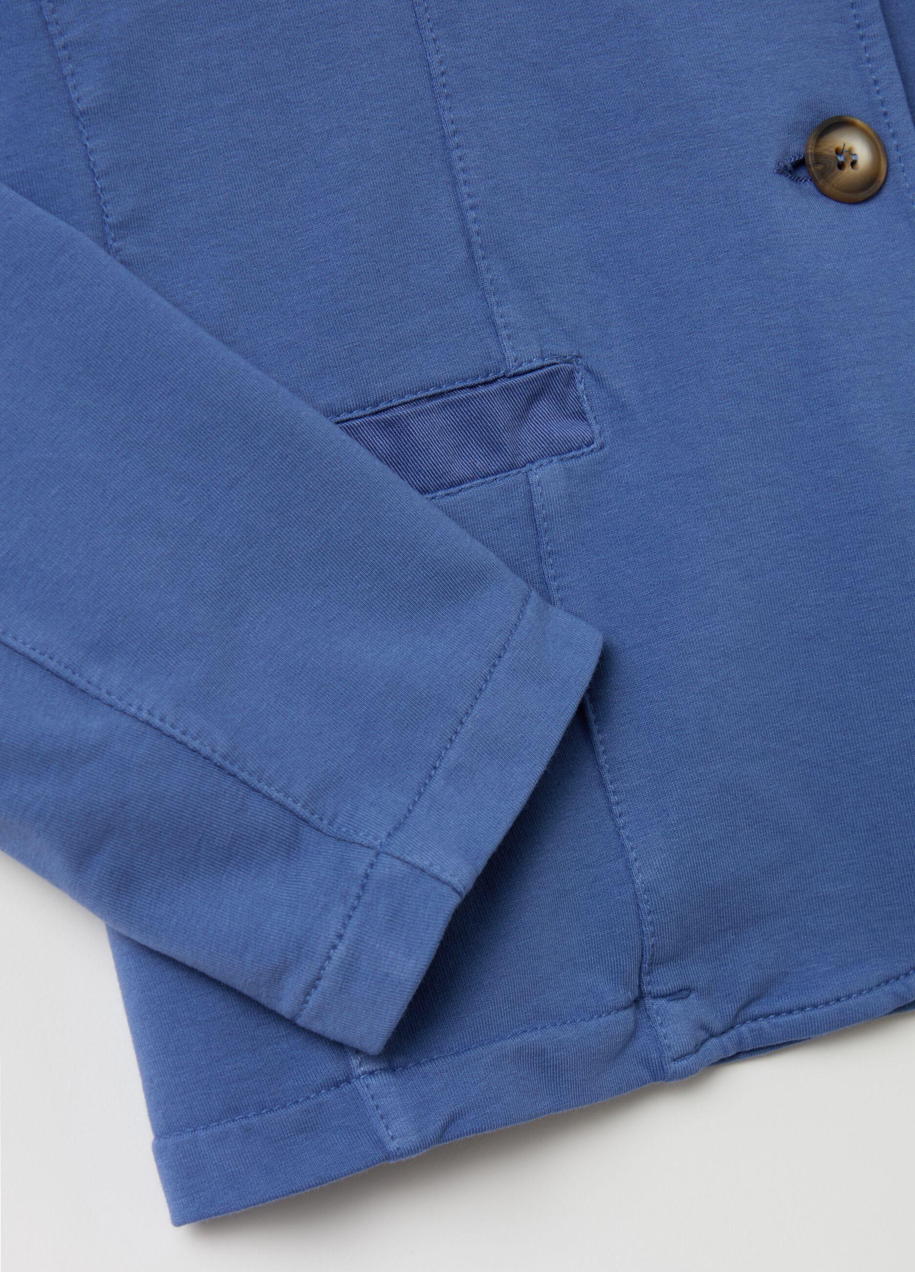 Single-breasted blazer in stretch cotton