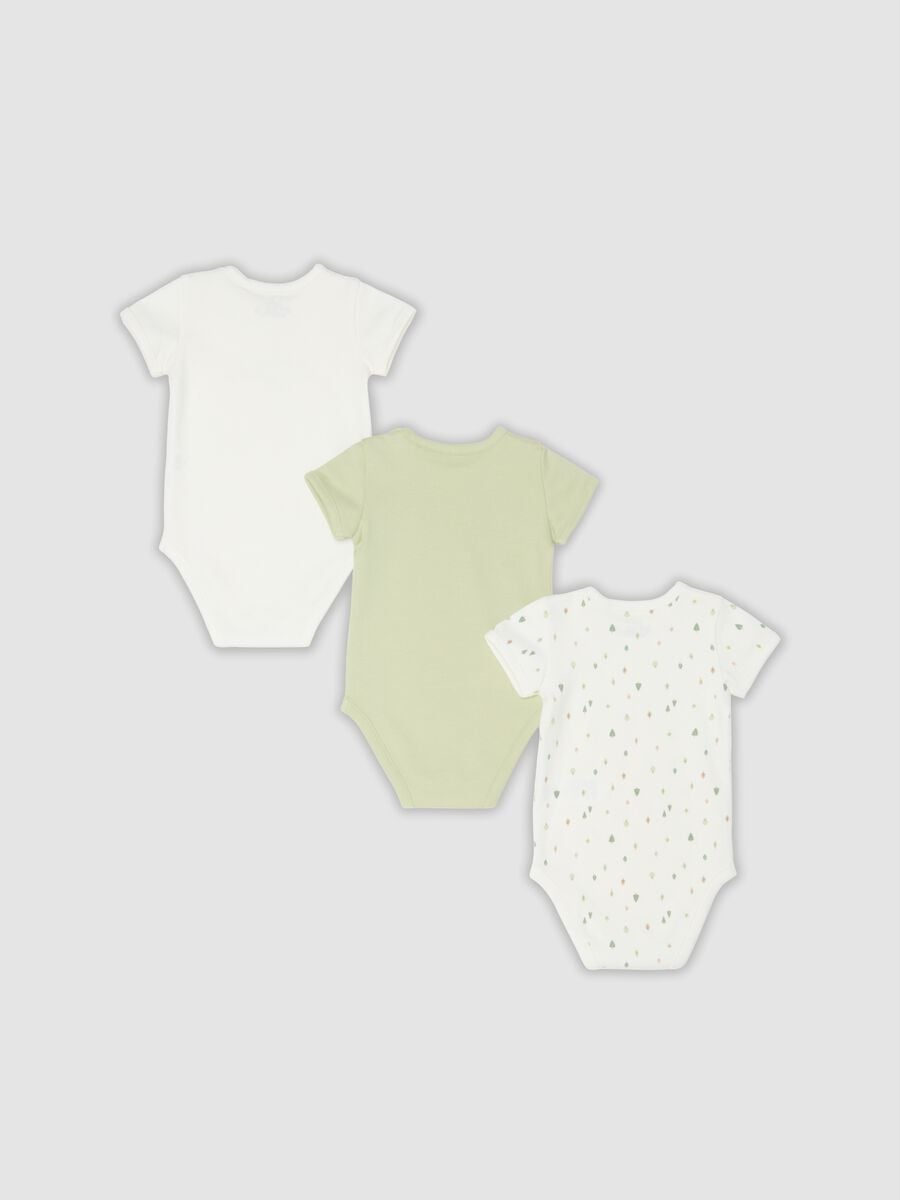 Tripack di body multicolor in puro cotone organico con stampa per neonato_1