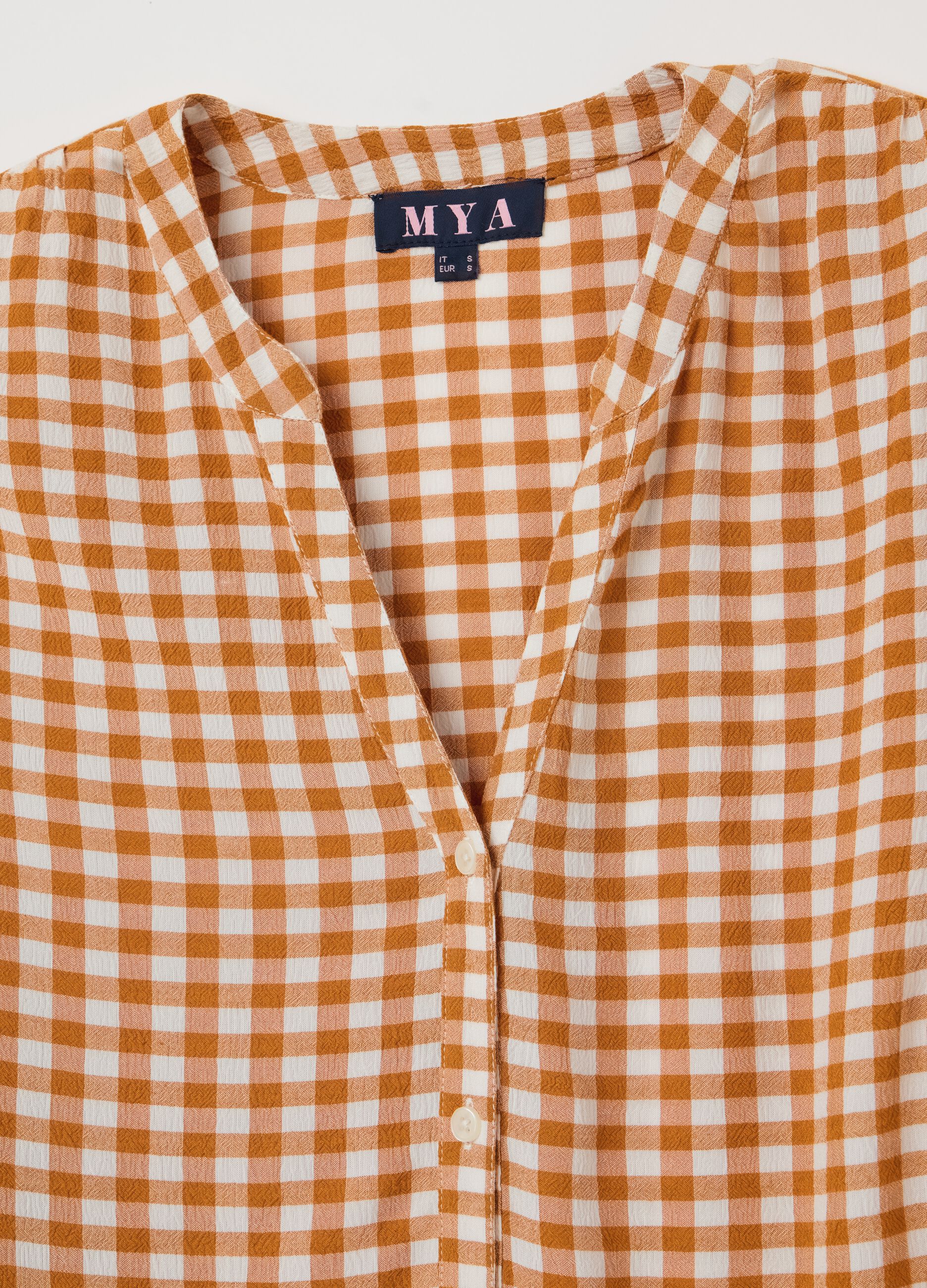 Orange and White Checkered Shirt Mya