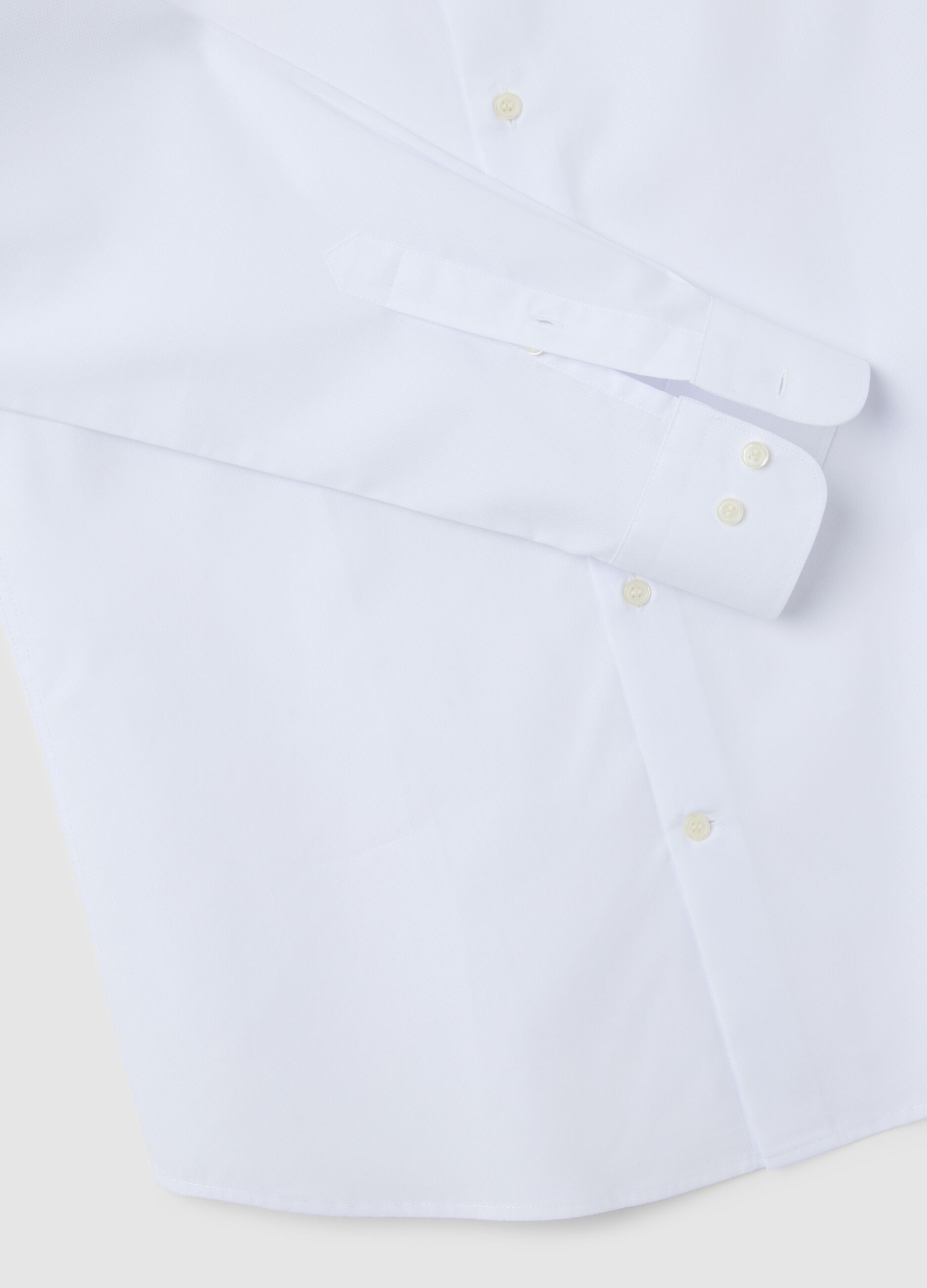 Men's pure white cotton slim fit shirt