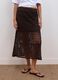 Brown cotton-blend crochet skirt_1