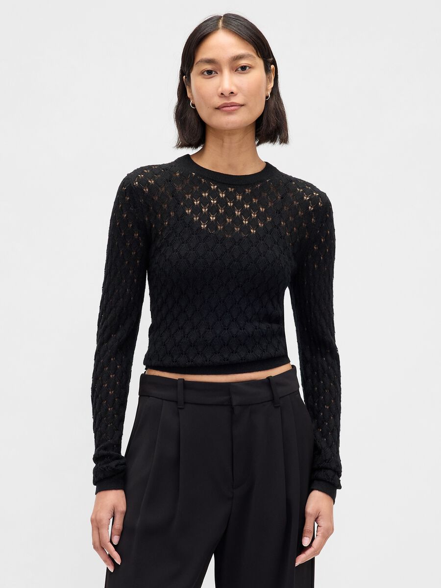 Maglione nero traforato_0