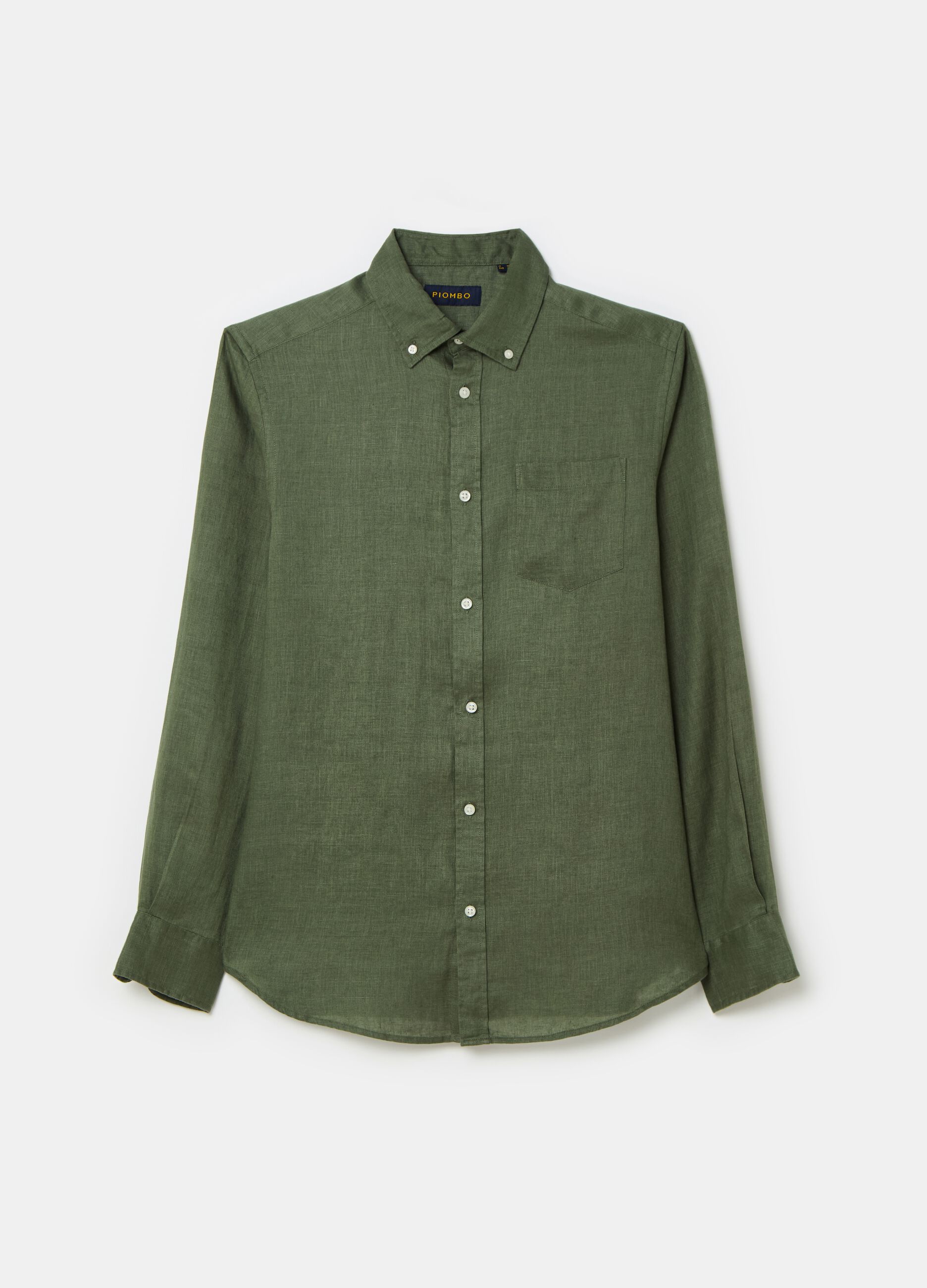 Regular-fit shirt in linen with pocket