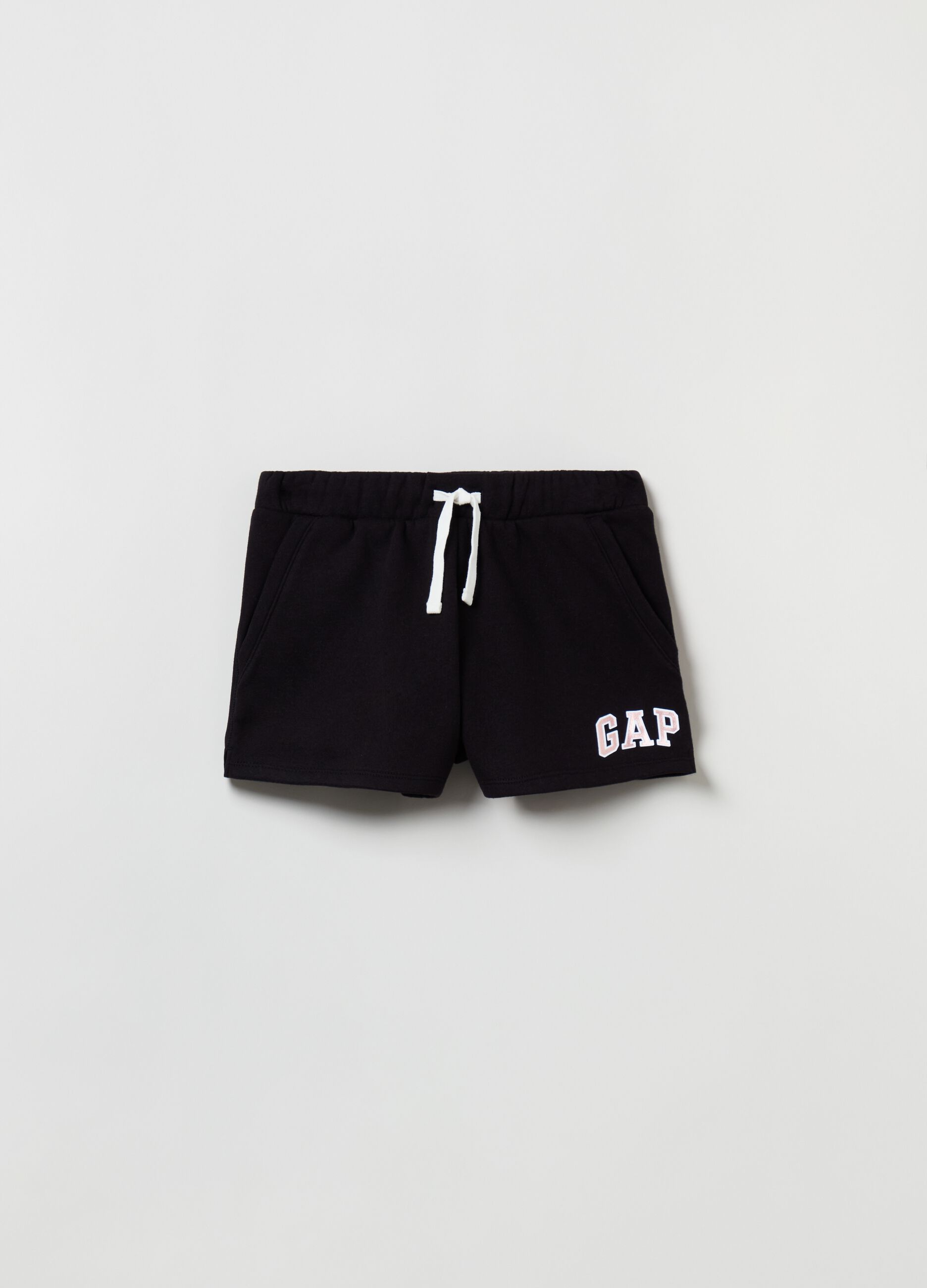 Shorts in cotone stampa logo glitter