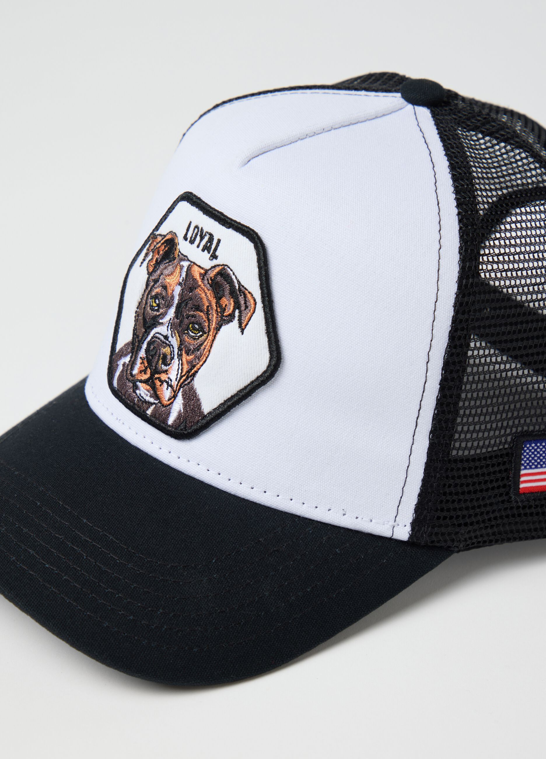 Black and White Pure Cotton Baseball Cap by OVS