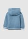 Blue baby hooded jacket with regular fit and striped pattern_1