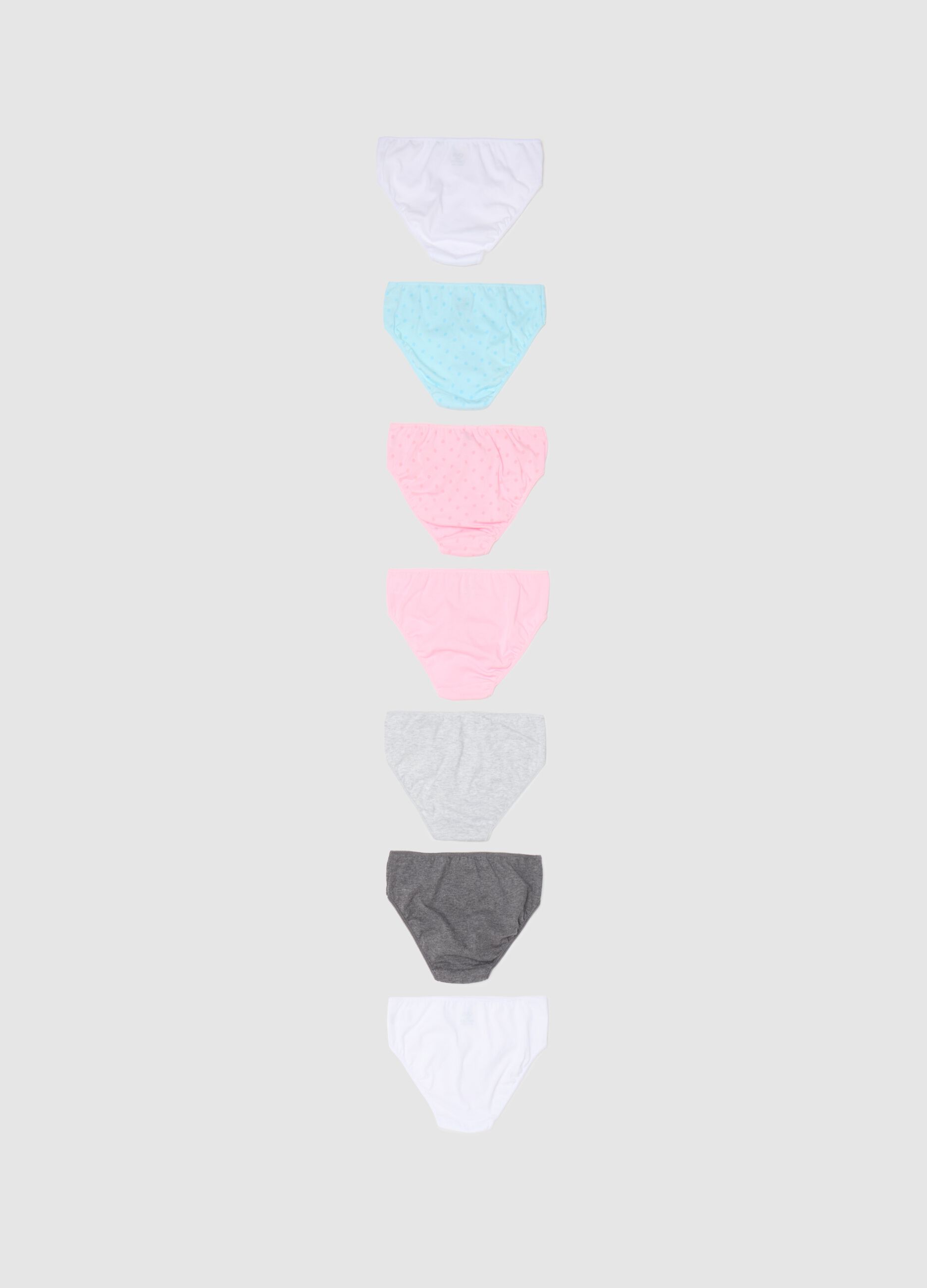 Multipack sette slip in cotone con fiocchetto 