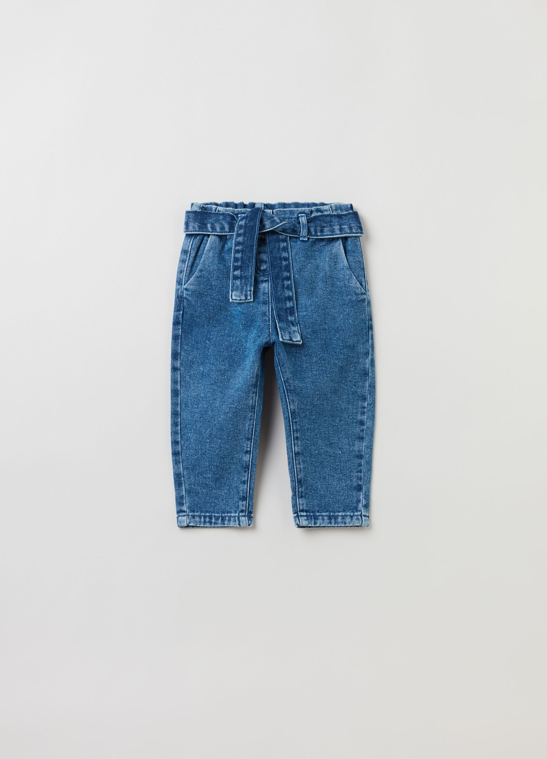 Jeggings in cotone con cintura_0