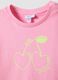 Girls' regular fit pink pure cotton T-shirt with print_2