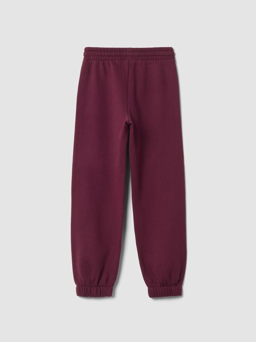 Purple regular-fit fleece joggers in pure cotton_1