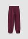 Purple regular-fit fleece joggers in pure cotton_1