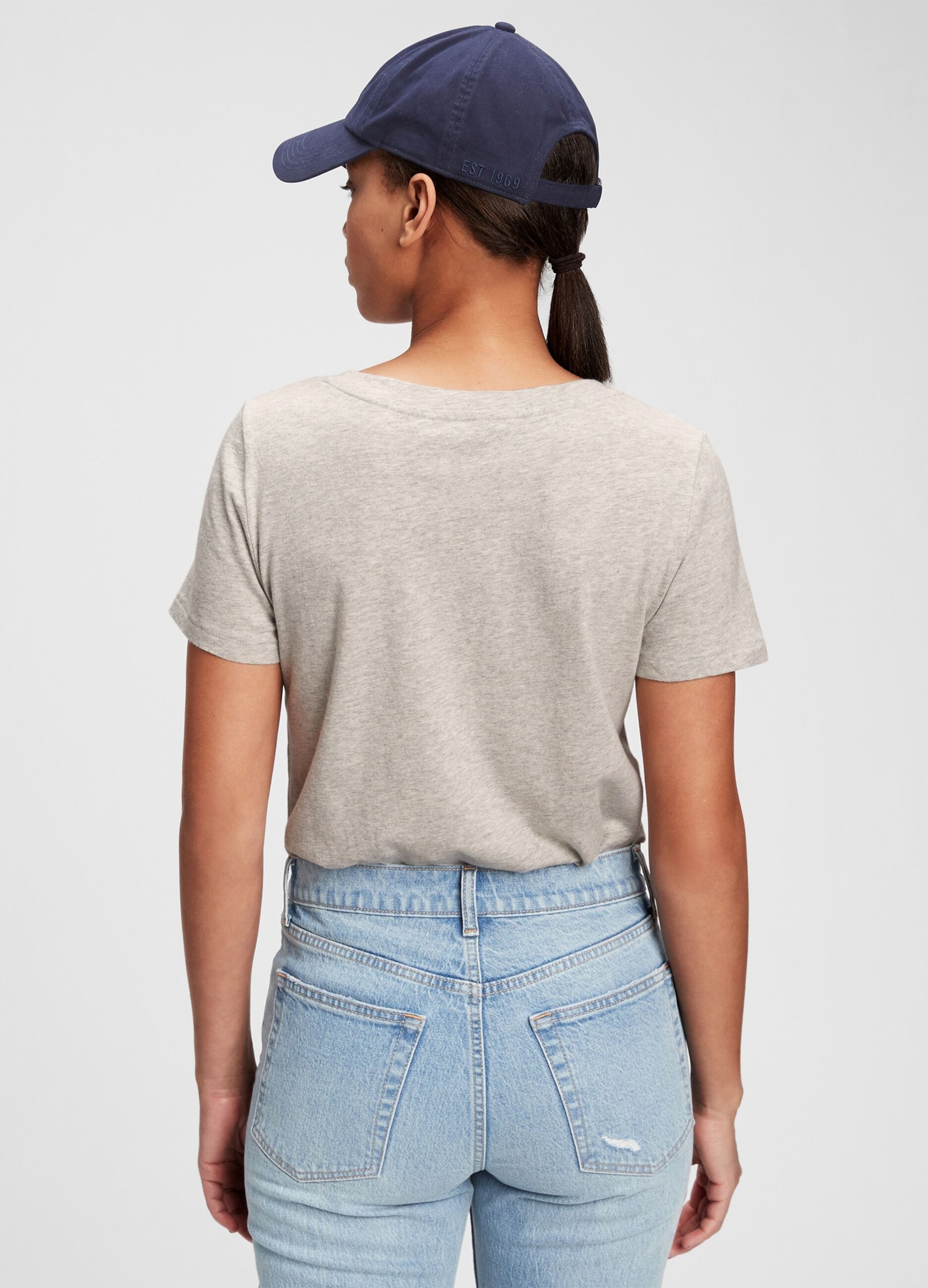 Mélange T-shirt with V neck