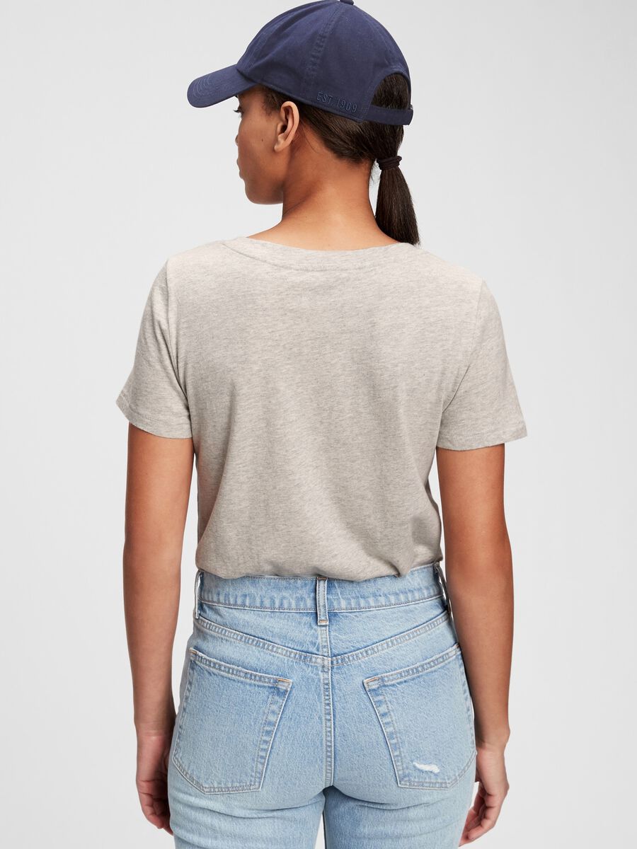 Mélange T-shirt with V neck_1